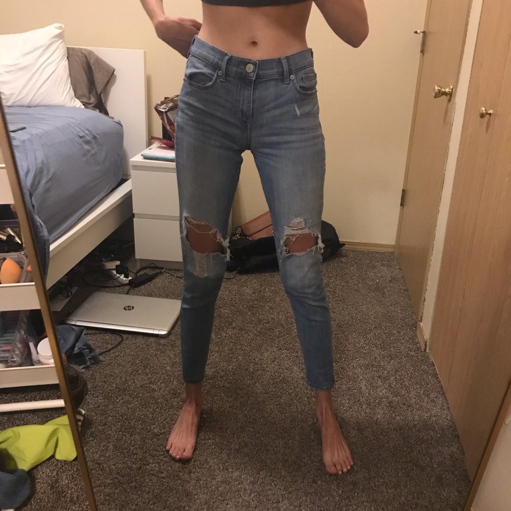 Distressed Express jeans